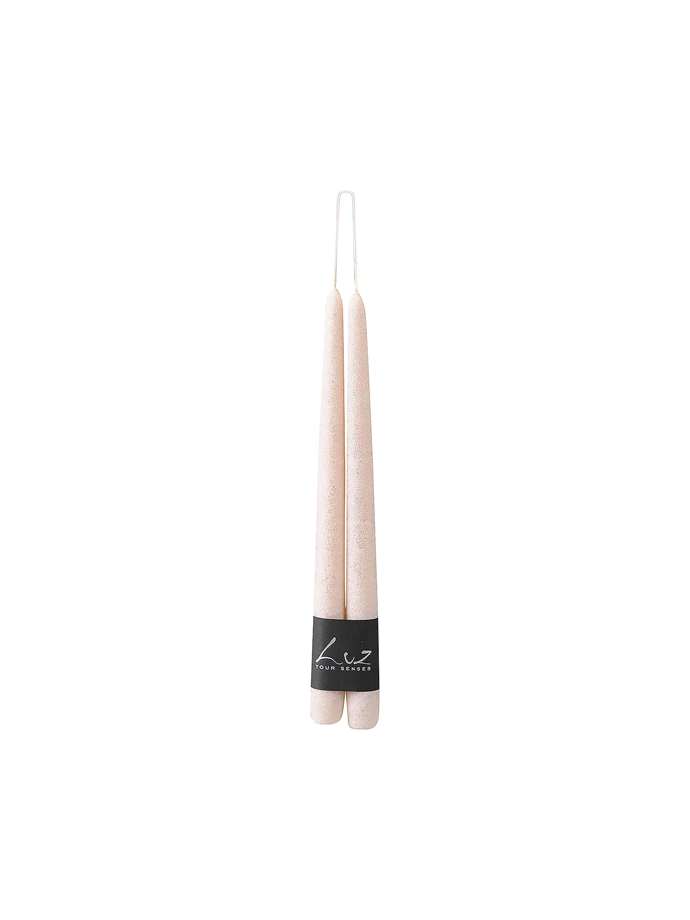 RASTELI | Paar Spitzkerzen "velours" - Luz Your Senses 30cm Pearl | 